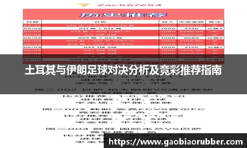 土耳其与伊朗足球对决分析及竞彩推荐指南